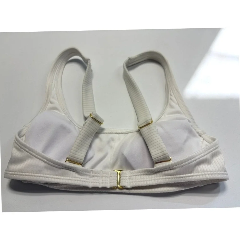Wild Fable White‎ Ribbed Bikini Top XS Adjustable Strap Swim Top